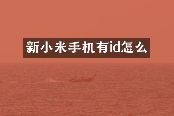 新小米手机有id怎么