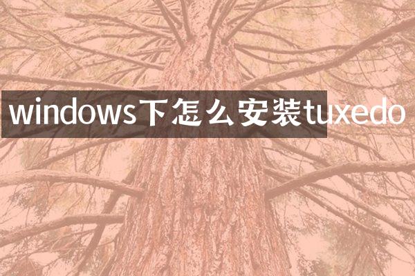 windows下怎么安装tuxedo