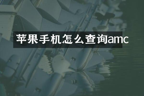 苹果手机怎么查询amc