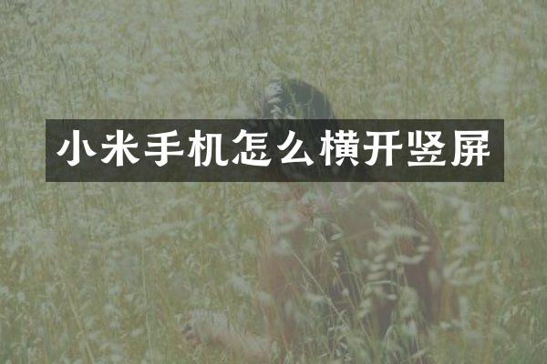 小米手机怎么横开竖屏