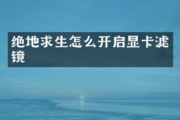 绝地求生怎么开启显卡滤镜