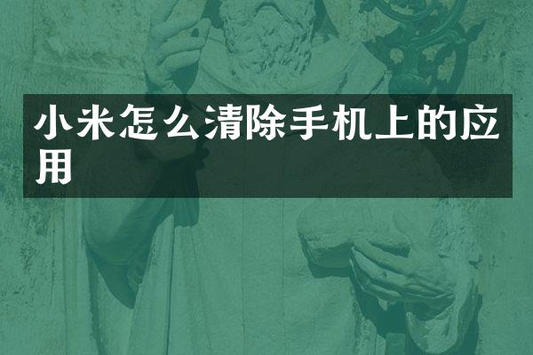小米怎么清除手机上的应用