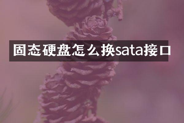 固态硬盘怎么换sata接口