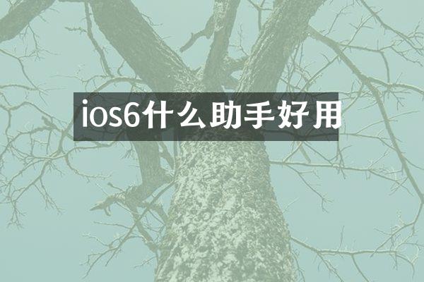 ios6什么助手好用