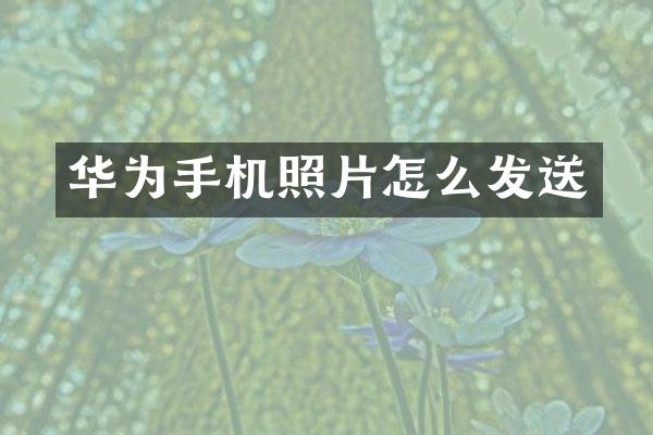 华为手机照片怎么发送