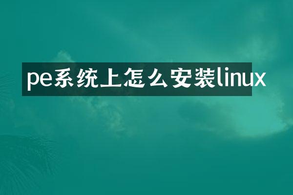 pe系统上怎么安装linux