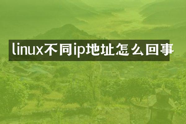 linux不同ip地址怎么回事