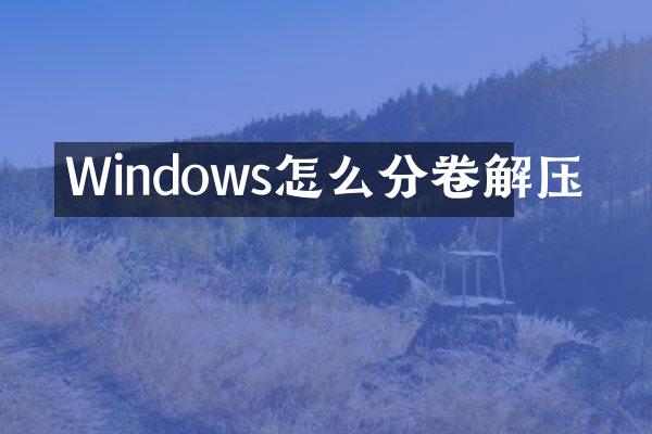 Windows怎么分卷解压