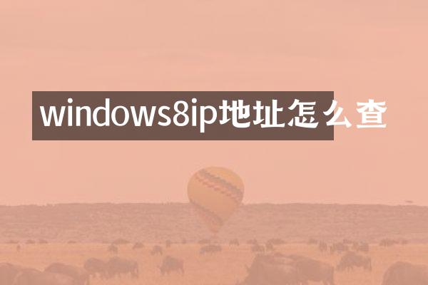 windows8ip地址怎么查