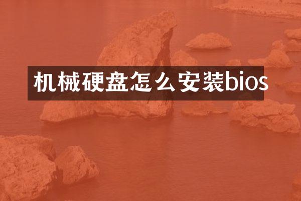 机械硬盘怎么安装bios