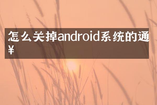怎么关掉android系统的通知