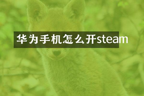 华为手机怎么开steam