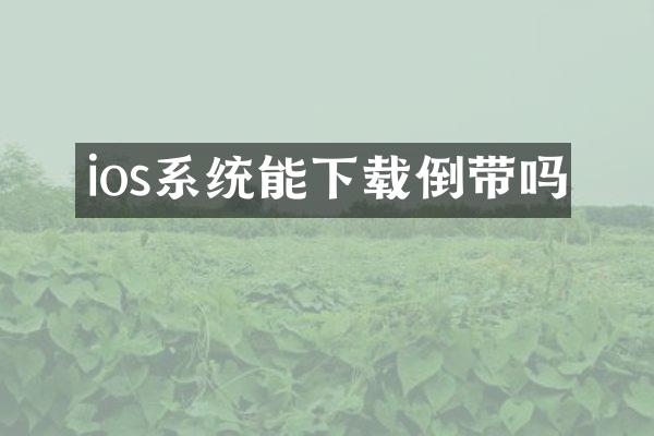 ios系统能下载倒带吗