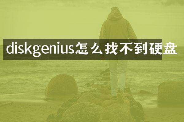 diskgenius怎么找不到硬盘