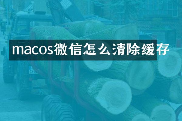 macos微信怎么清除缓存