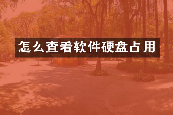怎么查看软件硬盘占用