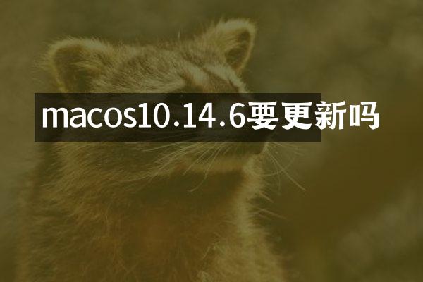 macos10.14.6要更新吗