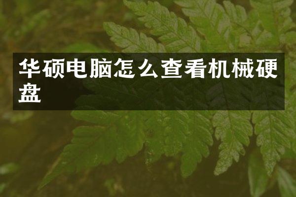 华硕电脑怎么查看机械硬盘