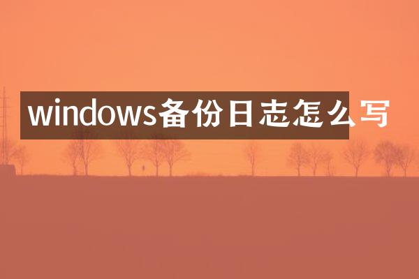 windows备份日志怎么写