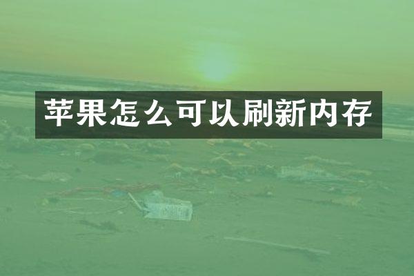 苹果怎么可以刷新内存