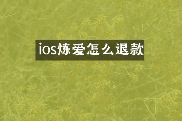 ios炼爱怎么退款