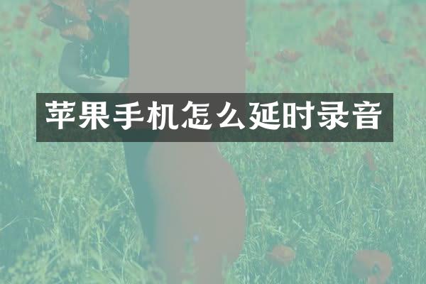 苹果手机怎么延时录音