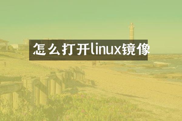 怎么打开linux镜像