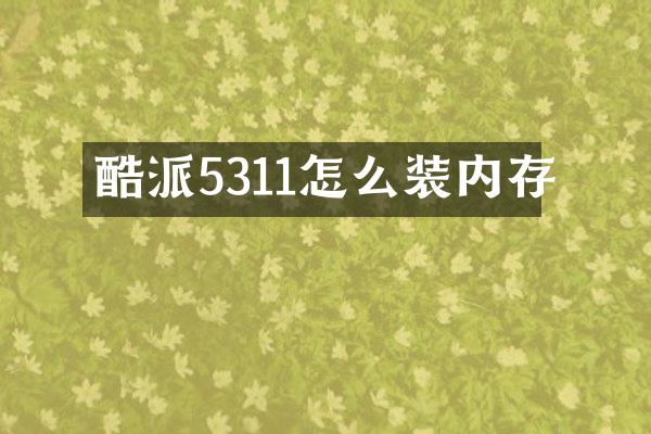 酷派5311怎么装内存