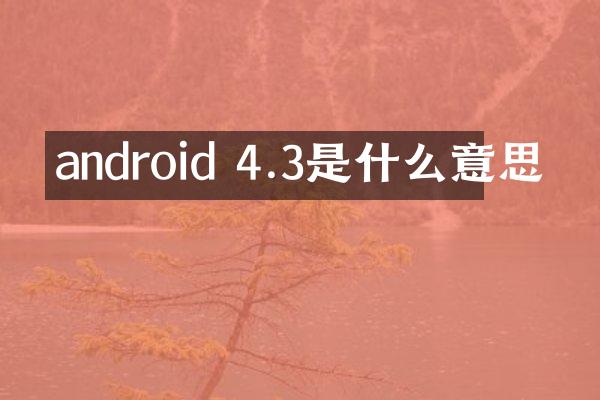 android 4.3是什么意思