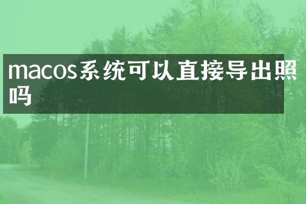 macos系统可以直接导出照片吗