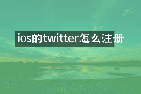 ios的twitter怎么注册