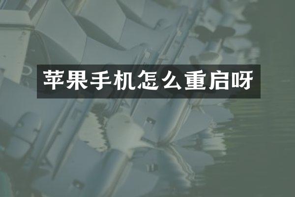 苹果手机怎么重启呀
