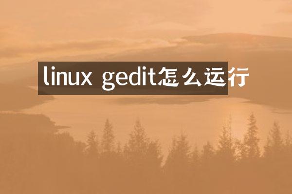 linux gedit怎么运行