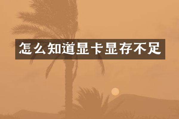 怎么知道显卡显存不足