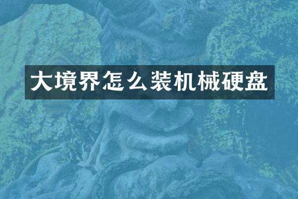 大境界怎么装机械硬盘