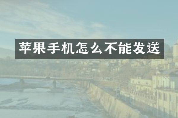 苹果手机怎么不能发送