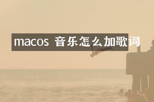 macos 音乐怎么加歌词
