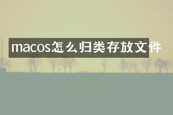 macos怎么归类存放文件