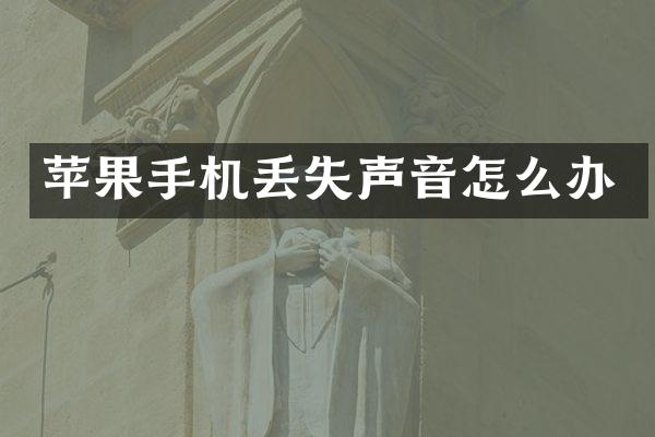 苹果手机丢失声音怎么办