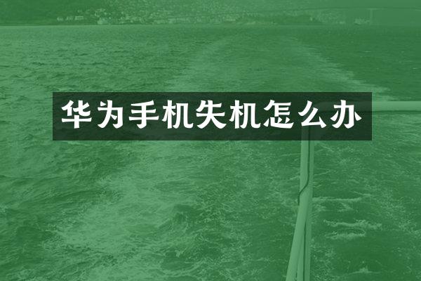 华为手机失机怎么办
