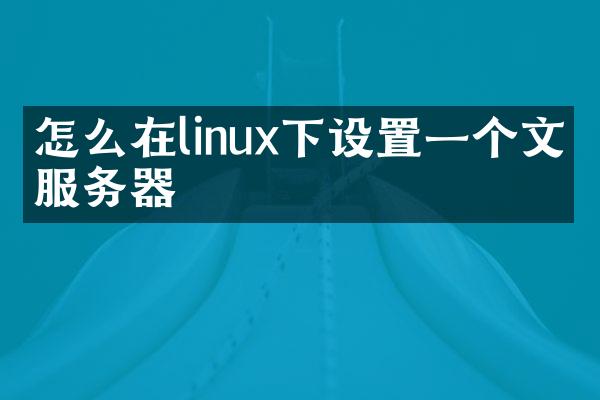 怎么在linux下设置一个文件服务器
