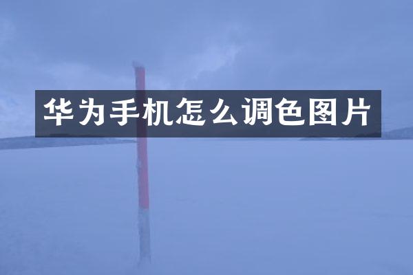 华为手机怎么调色图片