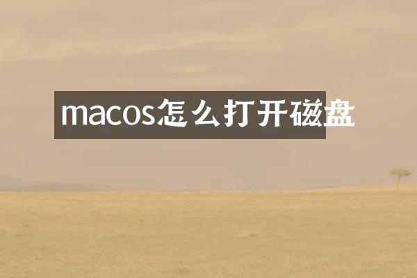 macos怎么打开磁盘