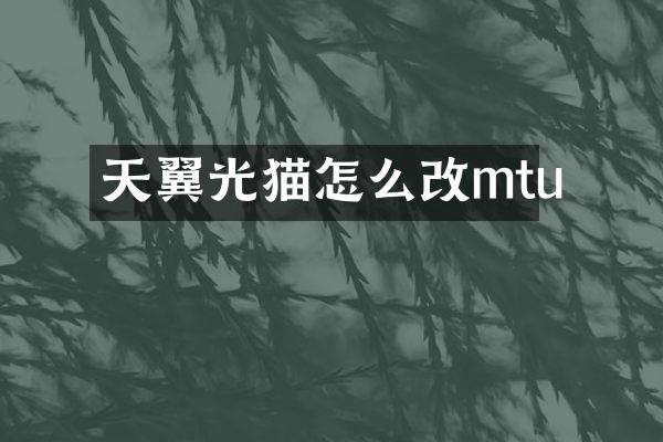 天翼光猫怎么改mtu