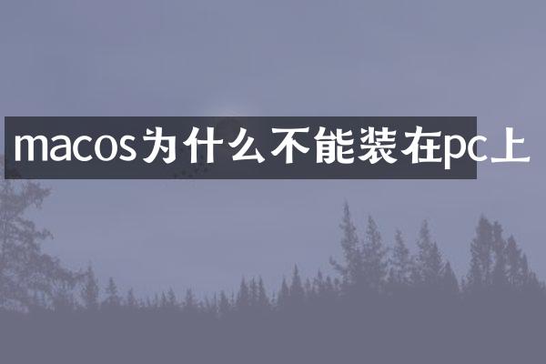 macos为什么不能装在pc上