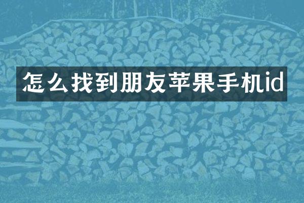 怎么找到朋友苹果手机id