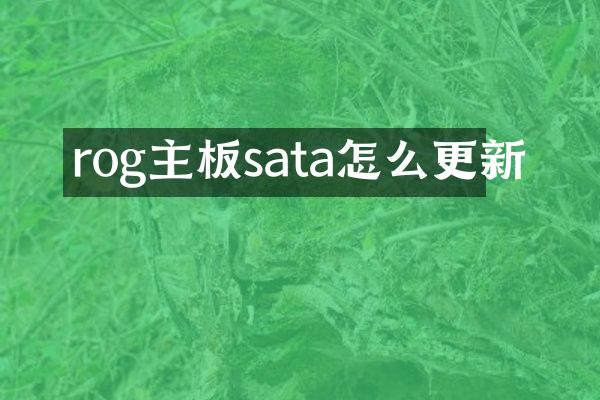 rog主板sata怎么更新