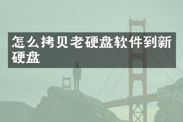 怎么拷贝老硬盘软件到新硬盘