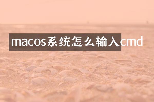 macos系统怎么输入cmd