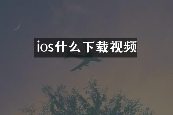 ios什么下载视频